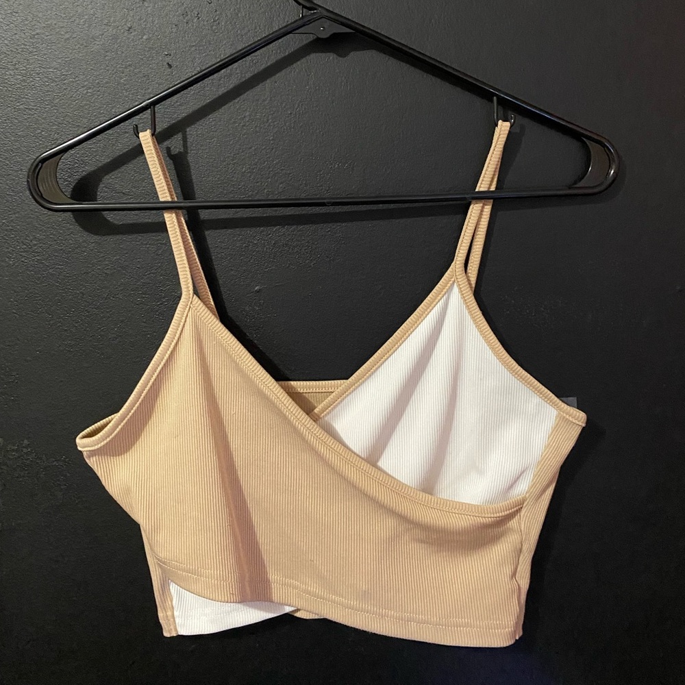 SHEIN Two Tone Crossover cropped cami top, size small
